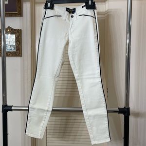 Lucky Brand Charlie Skinny in White with Black Trim